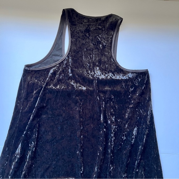 Free People Merries Crushed Velvet Tiered Dress Black Ruffle Racerback Tank Sz S - Picture 11 of 16